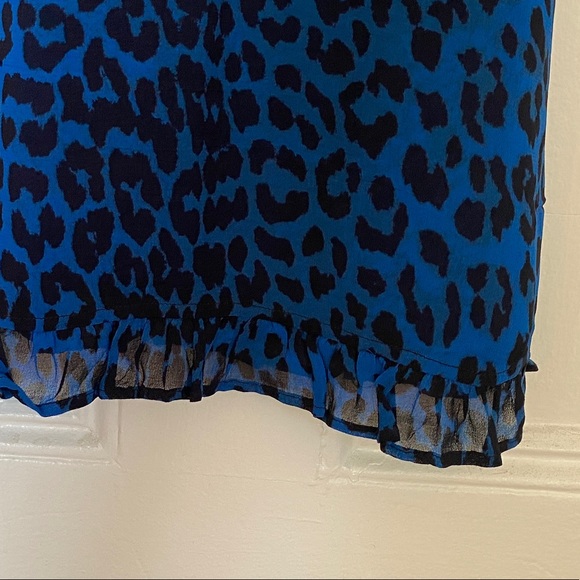 Ganni Blue Carnivora Cheetah Print Mini Dress - Picture 4 of 4